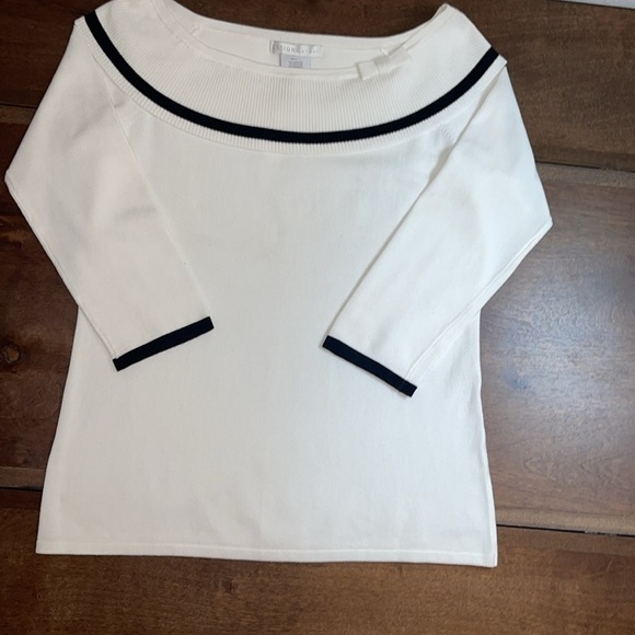 NWT Design History White & Black Sweater Sz. L - Picture 1 of 17